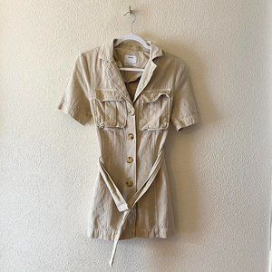 Beige Button Down Dress